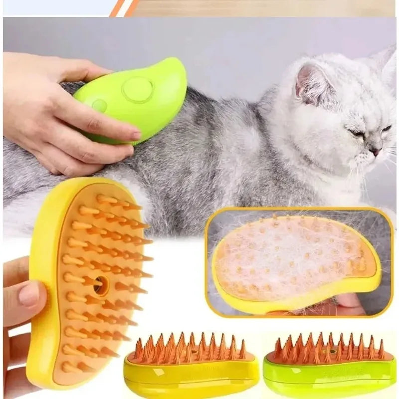 FreshFur™ Steam Comb – 3-in-1 Grooming Brush for Pets