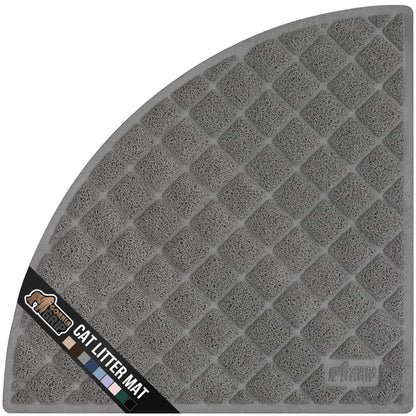 GORILLA GRIP Cat Litter Box Mat, Water Resistant, US Designed Kitty Litter Trapping Mats, Easy to Clean, Scatter Control, Less Mess and Clean Floors, Kitten Supplies for Indoor Cats, 24x17 Gray