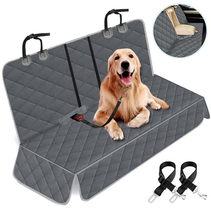Dog Car Seat Cover, Back Seat Cover for Dogs Pet Car Seat Protector Waterproof Bench Car Seat Cover, Non-Slip Reat Seat Cover fits Middle Armrest for Most Cars Trucks SUVs - Black