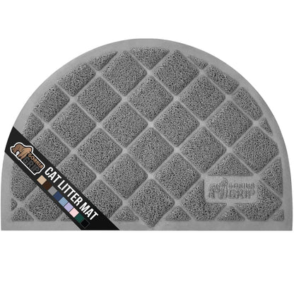 GORILLA GRIP Cat Litter Box Mat, Water Resistant, US Designed Kitty Litter Trapping Mats, Easy to Clean, Scatter Control, Less Mess and Clean Floors, Kitten Supplies for Indoor Cats, 24x17 Gray