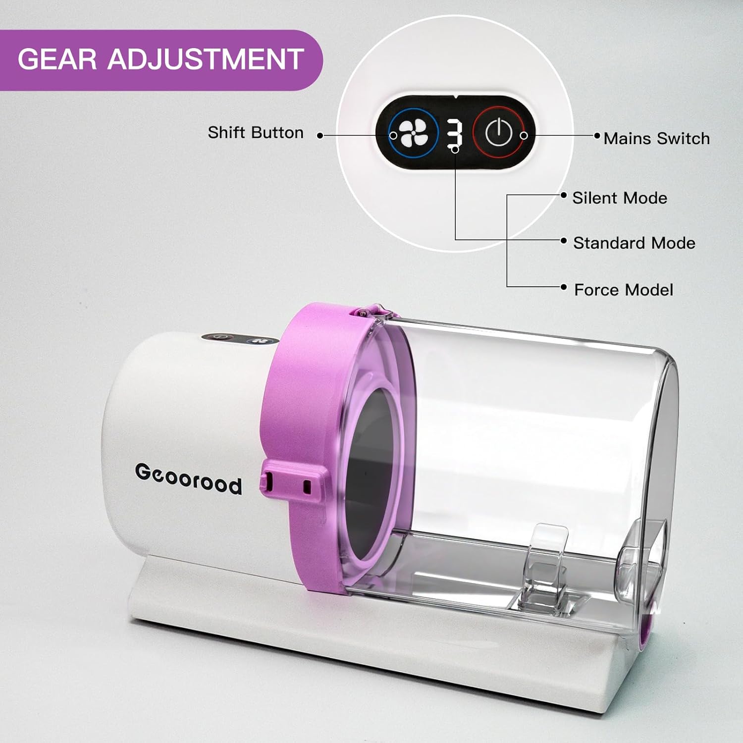 Dog Grooming Vacuum Kit, 2.5L Dust Cup Pet Grooming with Clippers for Dogs Cats Hair Shedding Brush at Home Purple
