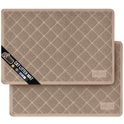 GORILLA GRIP Cat Litter Box Mat, Water Resistant, US Designed Kitty Litter Trapping Mats, Easy to Clean, Scatter Control, Less Mess and Clean Floors, Kitten Supplies for Indoor Cats, 24x17 Gray