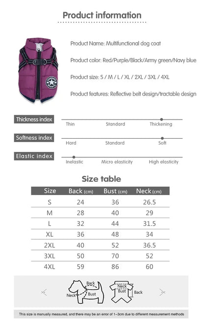 CozyTrek™ Waterproof Dog Jacket & Harness