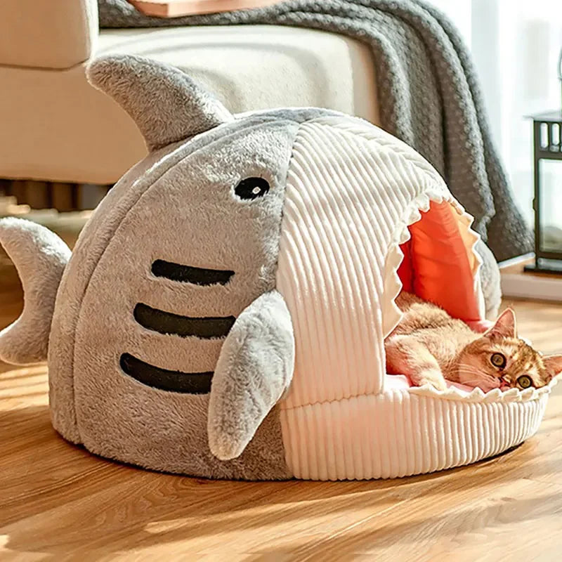 SharkSnuggle™ – Cozy Plush Pet Bed for Ultimate Comfort