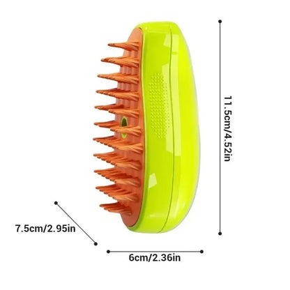 FreshFur™ Steam Comb – 3-in-1 Grooming Brush for Pets