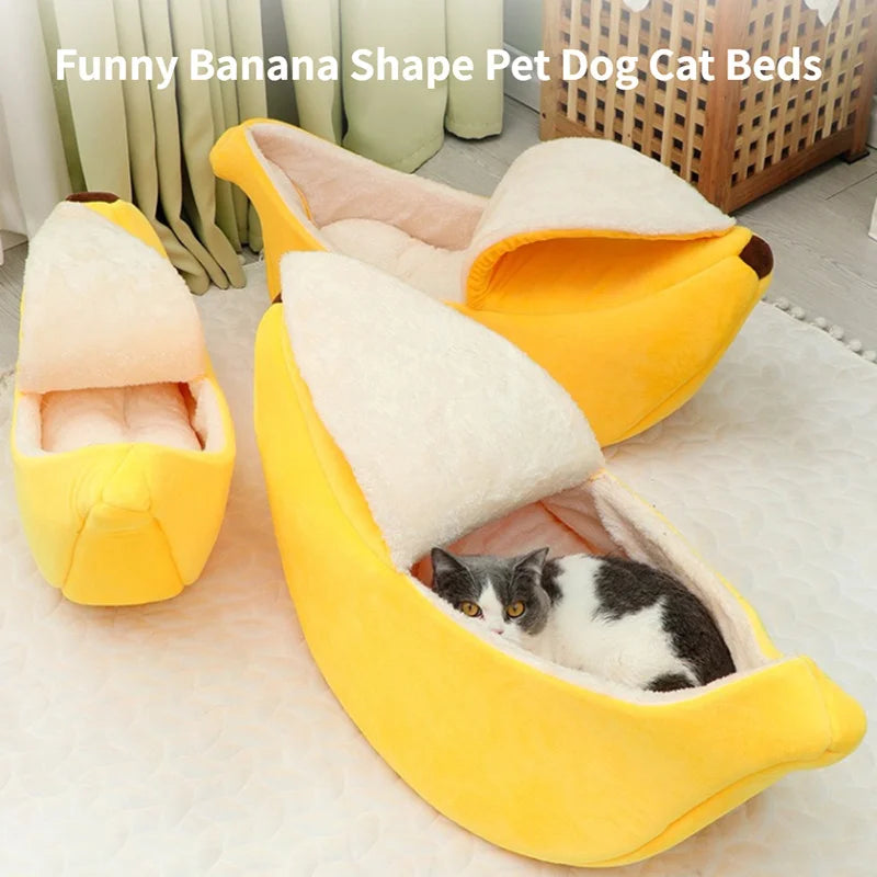 Banana Snuggle Pod™ — The Cozy, Whimsical Bed for Cats & Small Dogs